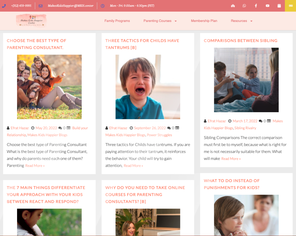 Makes Kids Happier Center | Parenting Blog Page